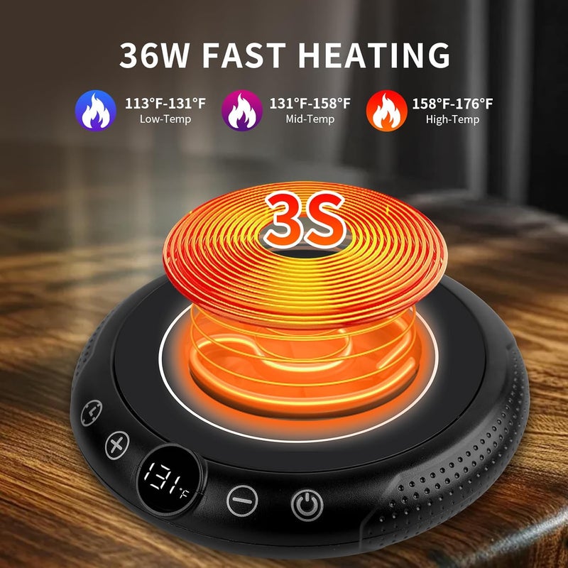 EIHO Coffee Mug Warmer, Valentines Day Gifts for Her Wife Girlfriend Daughter Him, Electric Cup Warmer for Desk, Candle Warmer Plate 8-Temp Setting & 1-12H Timer, Birthday Gifts for Women Men - Image 3